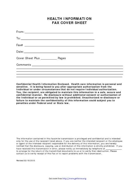 Medical Hipaa Fax Cover Sheet Download Fax Cover Sheet For Free Pdf