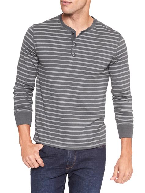 Stripe Long Sleeve Henley Gap Factory