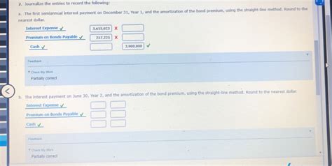 Solved Bond Premium Entries For Bonds Payable Transactions