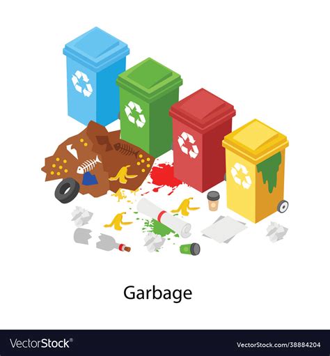 Garbage Isometric Royalty Free Vector Image Vectorstock