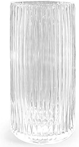 Amazon Clear Ribbed Glass Vase For Decorlantern Flower Vase For