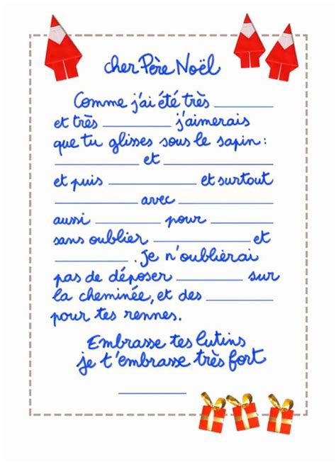 écrire Une Lettre Au Père Noël En Maternelle Exemple De Lettre