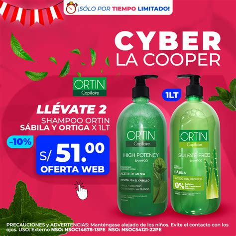 OFERTA COMBO 2 SHAMPOOS ORTIGA Y SÁBILA 1LT Laboratorios La Cooper