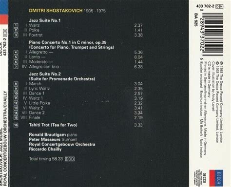 Dmitry Shostakovich Shostakovich The Jazz Album 1993 For Sale