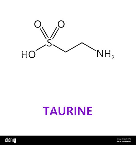 Neurotransmitter Taurine Chemical Formula And Molecule Vector