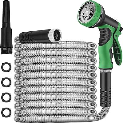 Amazon HYDROSTEEL Metal Garden Hose 100 Ft With Nozzle Water Hose