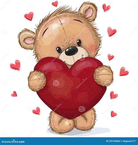 Teddy Bear Couple Hugging Heart Vector Illustration Cartoondealer