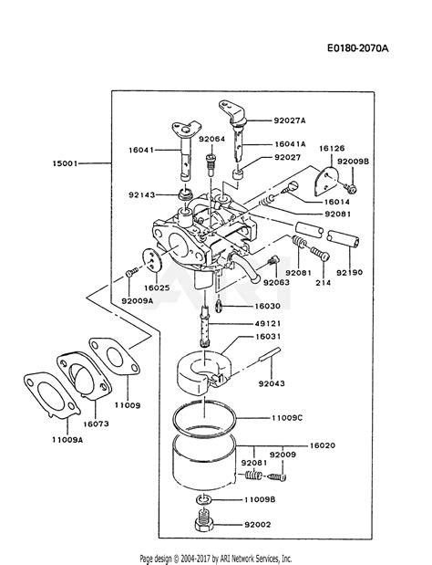 Kawasaki FC150V-AS03 4 Stroke Engine FC150V Parts Diagram for CARBURETOR