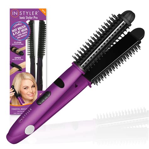 InStyler Ionic Styler Pro Ionic Hot Brush And Ceramic Flat Iron Purple