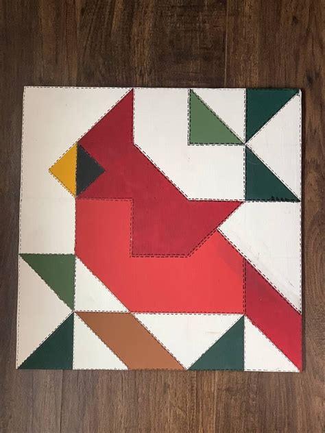 Cardinal Barn Quilt Pdf Pattern Etsy