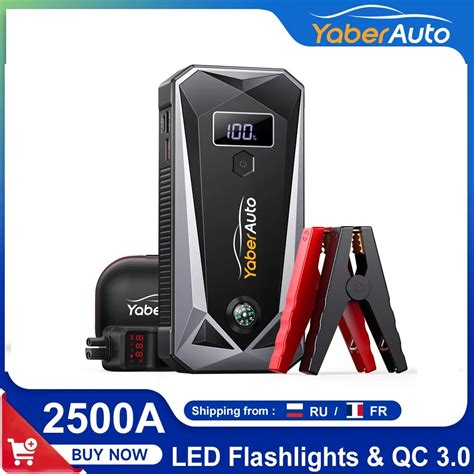 Yaber 2500a Jump Starter Power Bank Car Battery Portable Charger Starting Device For 80l60l