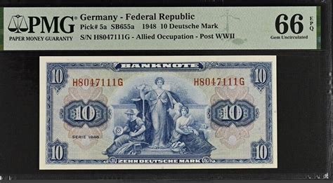 Germany Deutsche Mark P A Gem Unc Pmg Epq Top Pop Ebay