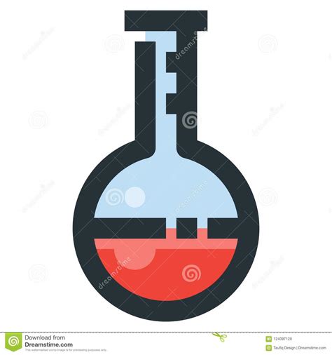 Volumetric Flask Vector Filled Line Icon X Pixel Perfect Ed Stock