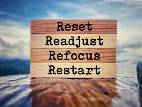 Reset Refocus And Restart Stock Image Image Of Beautiful Knowledge