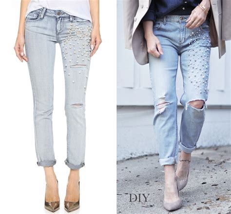 Diy Pearl Embellished Jeans Inspired By Paige Denim Love Maegan