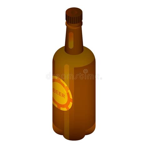 Beer Bottle Icon Isometric Style Stock Vector Illustration Of