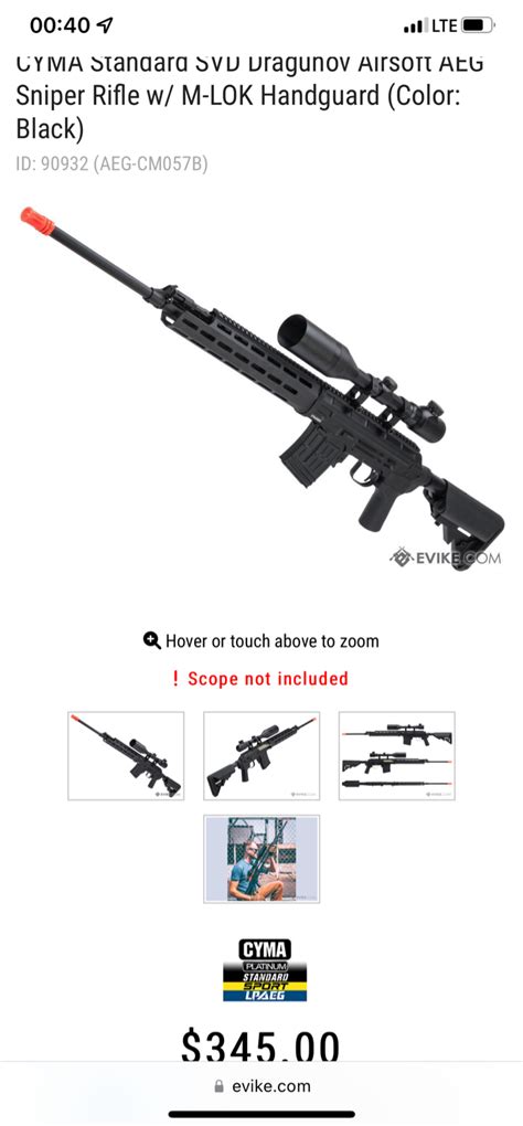 Sold Cyma Svd Dragunov Sniper Hopup Airsoft