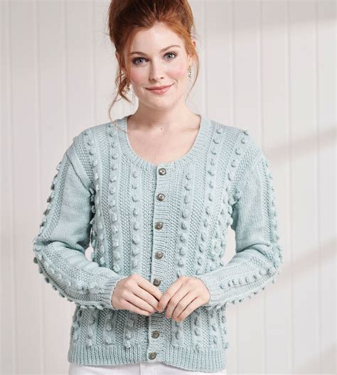 Bobble And Moss Stitch Cardigan Knitting Patterns Lets Knit Magazine