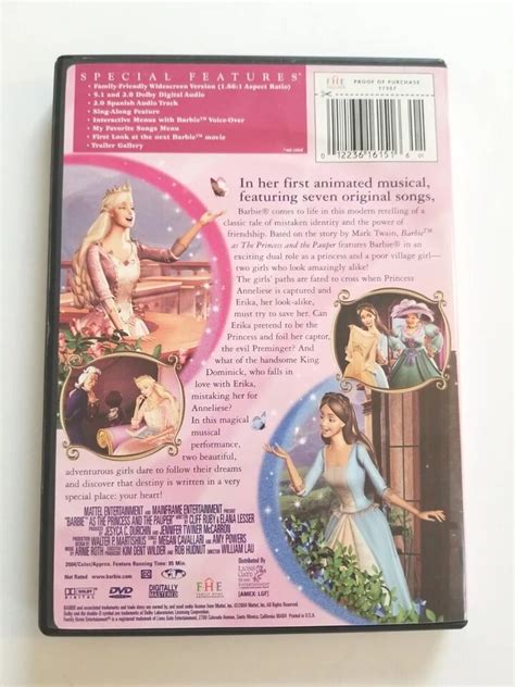 Mattel Barbie As The Princess And The Pauper Dvd Ebay