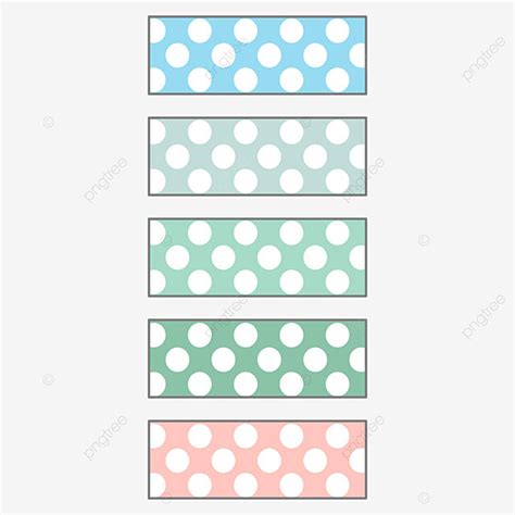 Cute Washi Tape Vector Design Images Printable Polkadot Soft Colored