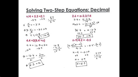 Strategies To Solve Two Steps Linear Equations With Decimals Youtube