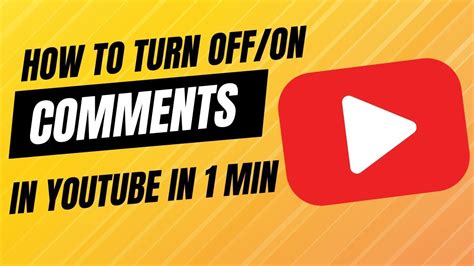 How To Disable Enable Comments On Youtube How To Turn On Or Turn Off