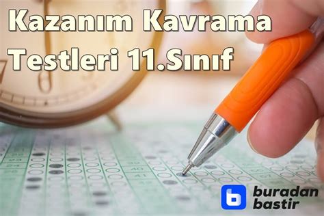 MEB Kazanım Kavrama Testleri 11 Sınıf Tüm Dersler PDF İndir Fastprint24