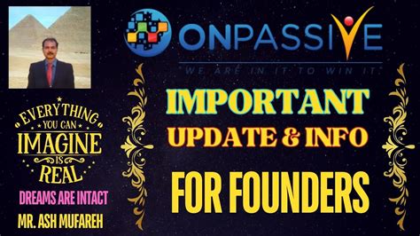 Onpassive Important Update Info For Founders Dreams Are Intact