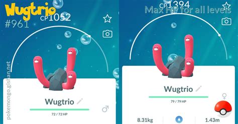 Wugtrio Max Hp For All Levels Pokemon Go