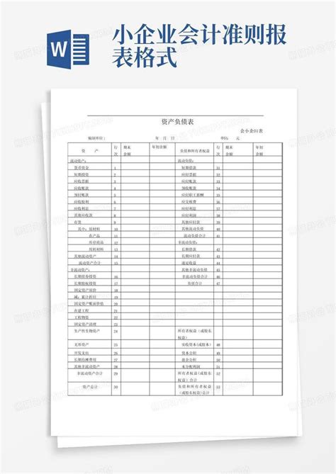 小企业会计准则报表格式word模板下载编号ldkjooyb熊猫办公