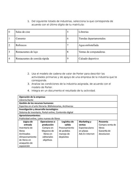 Actividad 11 Del Siguiente Listado De Industrias Selecciona La Que