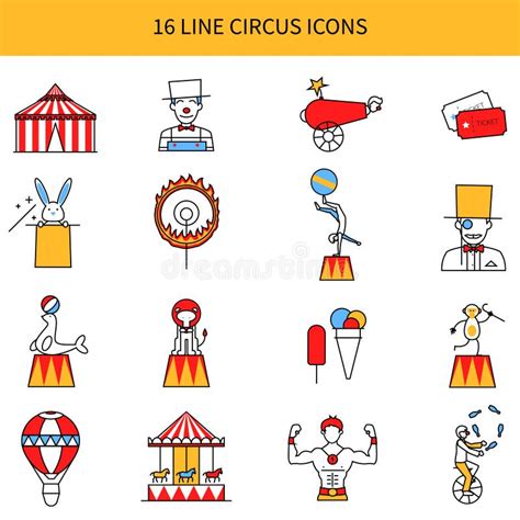 Circus Line Art Icons Stock Vector Illustration Of Banner 77703134