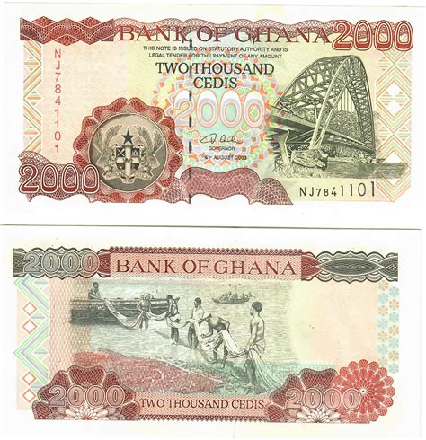 Ghana 2000 Cedis 2003 Unc Davenport Banknotes And Coins