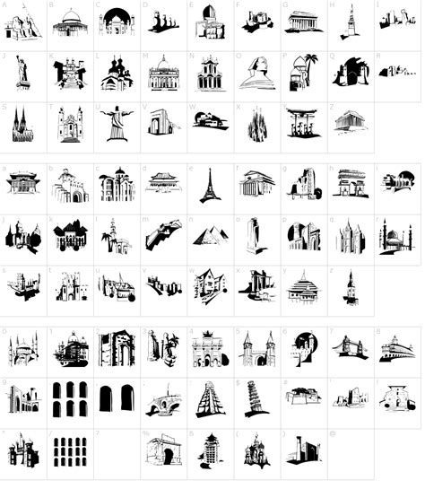 Famous Buildings Font Download