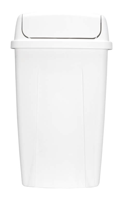 Mainstays 13 Gal Plastic Swing Top Lid Kitchen Trash Can White