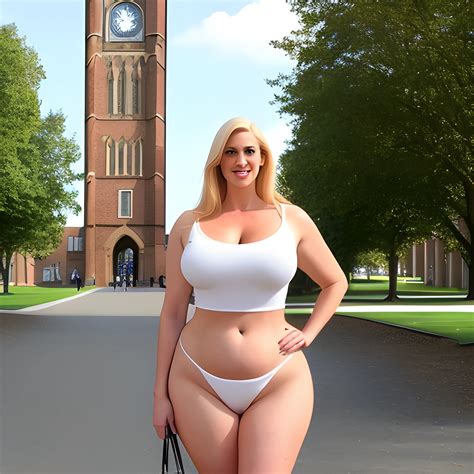 A Huge And Very Tall Friendly Blonde Girl With Small Head And Br