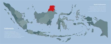 Vector Map Country Indonesia And North Kalimantan Stock Vector