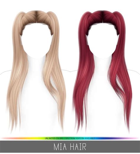 MIA HAIR SIMPLICIATY In 2024 Mod Hair Pigtail Hairstyles Sims 4