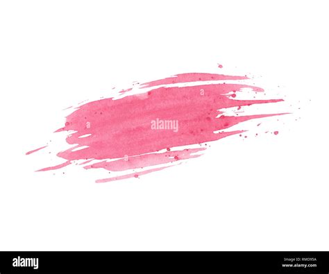 Hand Painted Pink Watercolor Brush Texture Isolated On The White