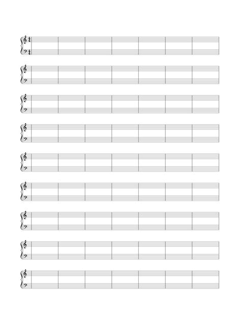 4/4 Time Signature Double Bar Blank Sheet Music | Woo! Jr. Kids Activities