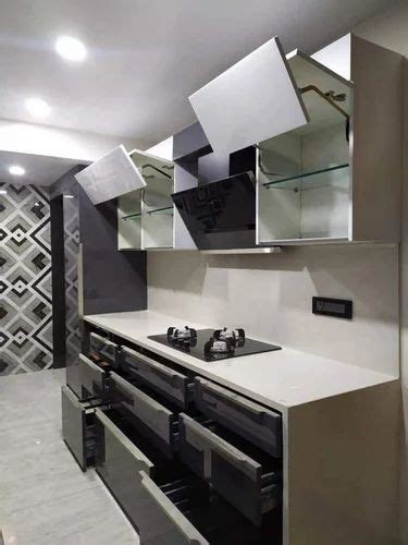 Lacquered Glass Modular Kitchen Service At Rs Sq Ft Acrylic