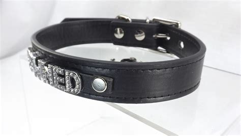 Owned Bdsm Collar Rhinestone Letters Name Collar Bondage Choker