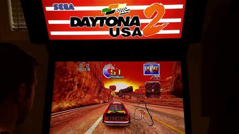 Daytona Usa Battle On The Edge Arcade Cabinet Gameplay W