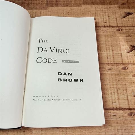 The Da Vinci Code By Dan Brown Hardcover Book Dust Cover Davinci