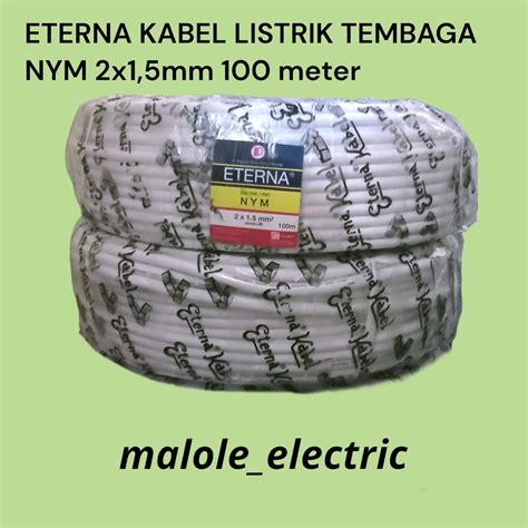 Jual Eterna Kabel Listrik Tembaga NYM 2 X 1 5 100 Meter Kabel Eterna