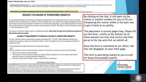 Overpayment Waiver Application Instructions Youtube