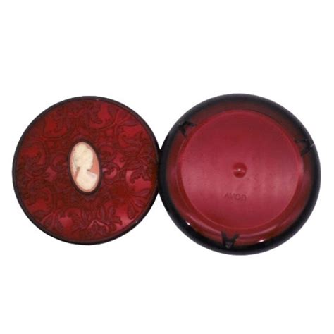 Vintage Avon Plastic Cameo Powder Box Empty Jewelry Gem