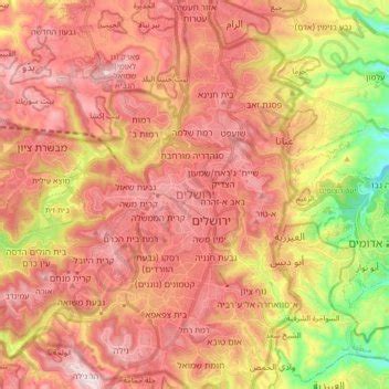 Jerusalem Topographic Map Elevation Terrain