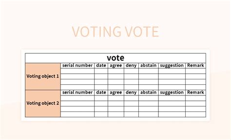 voting vote excel template  google sheets file