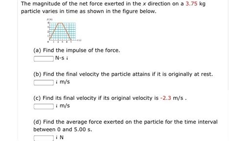 Image For The Magnitude Of The Net Force Exerted In The X Direction On